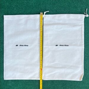 Miu Miu White Cotton Drawstring Dust Bags - Pair